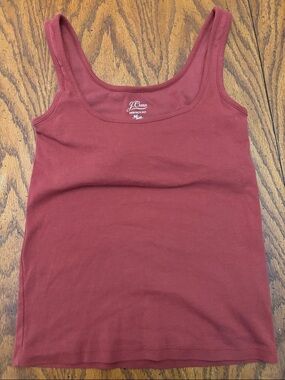 J. Crew Scoop Neck Tank Top - Brick Red